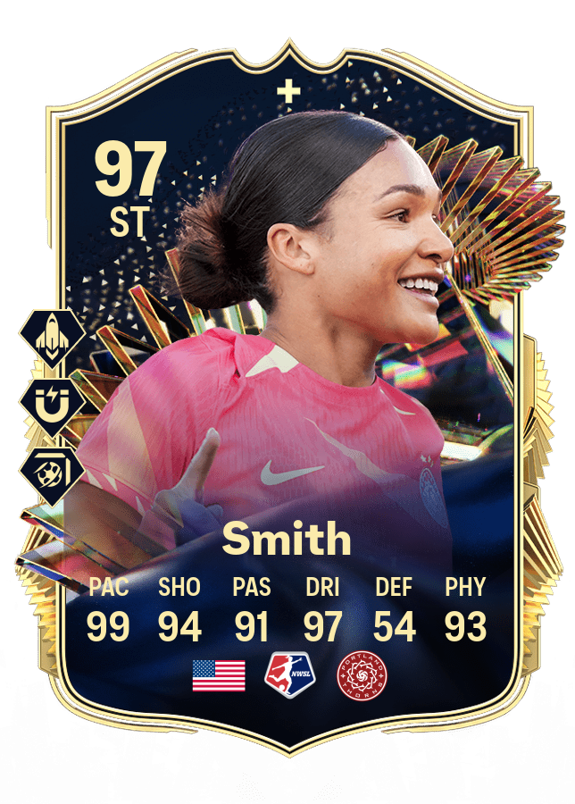 Sophia Smith's EA FC 2024 card rendering.